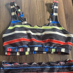 Striped High-waisted bikini